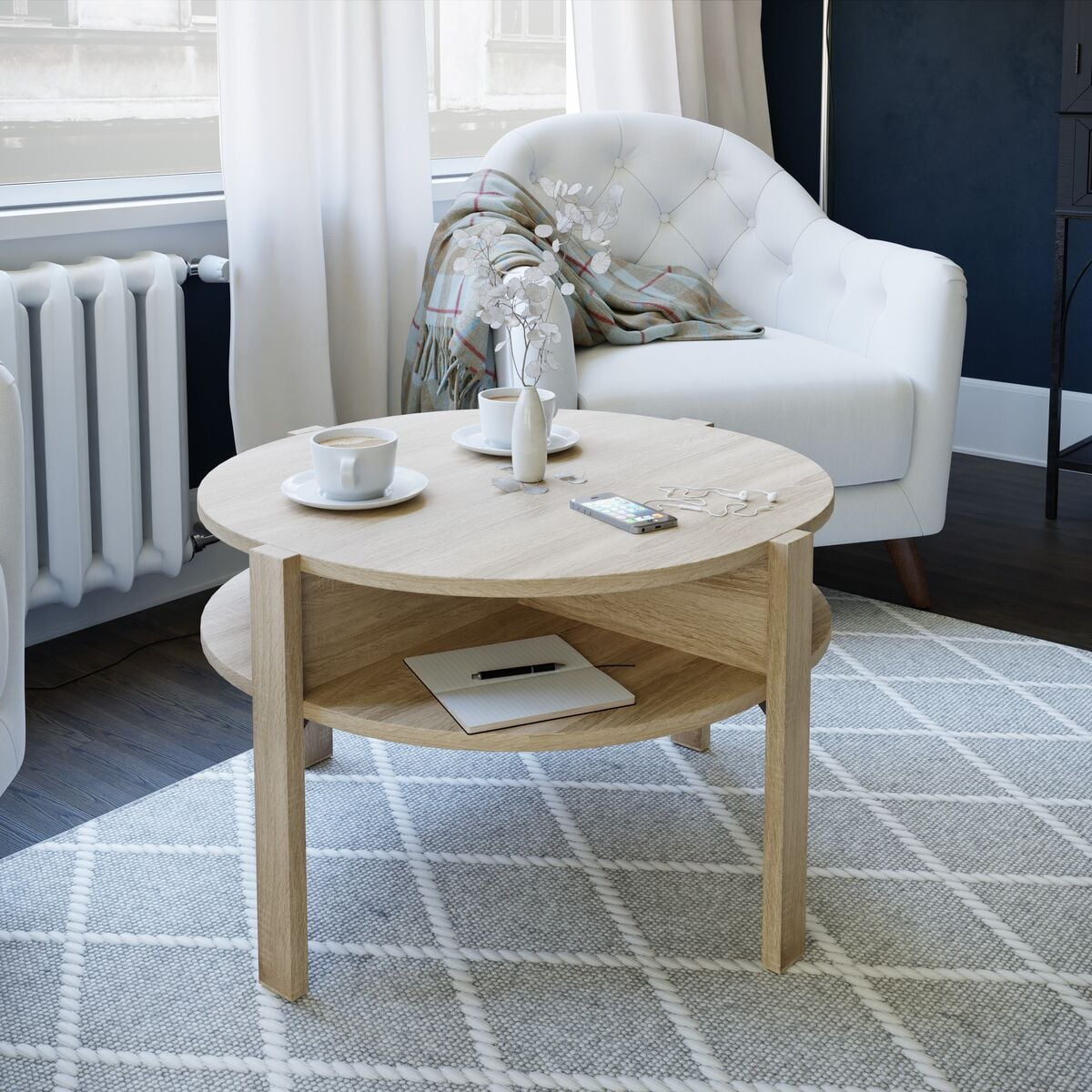 Nekala pyöreä sohvapöytä 75 cm